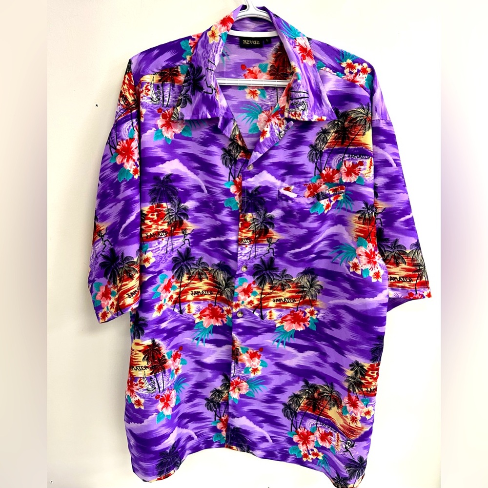 REVUE HAWAÏENNE STYLE JAMAICA BUTTONS DOWN MEN SHIRT IN SIZE LARGE